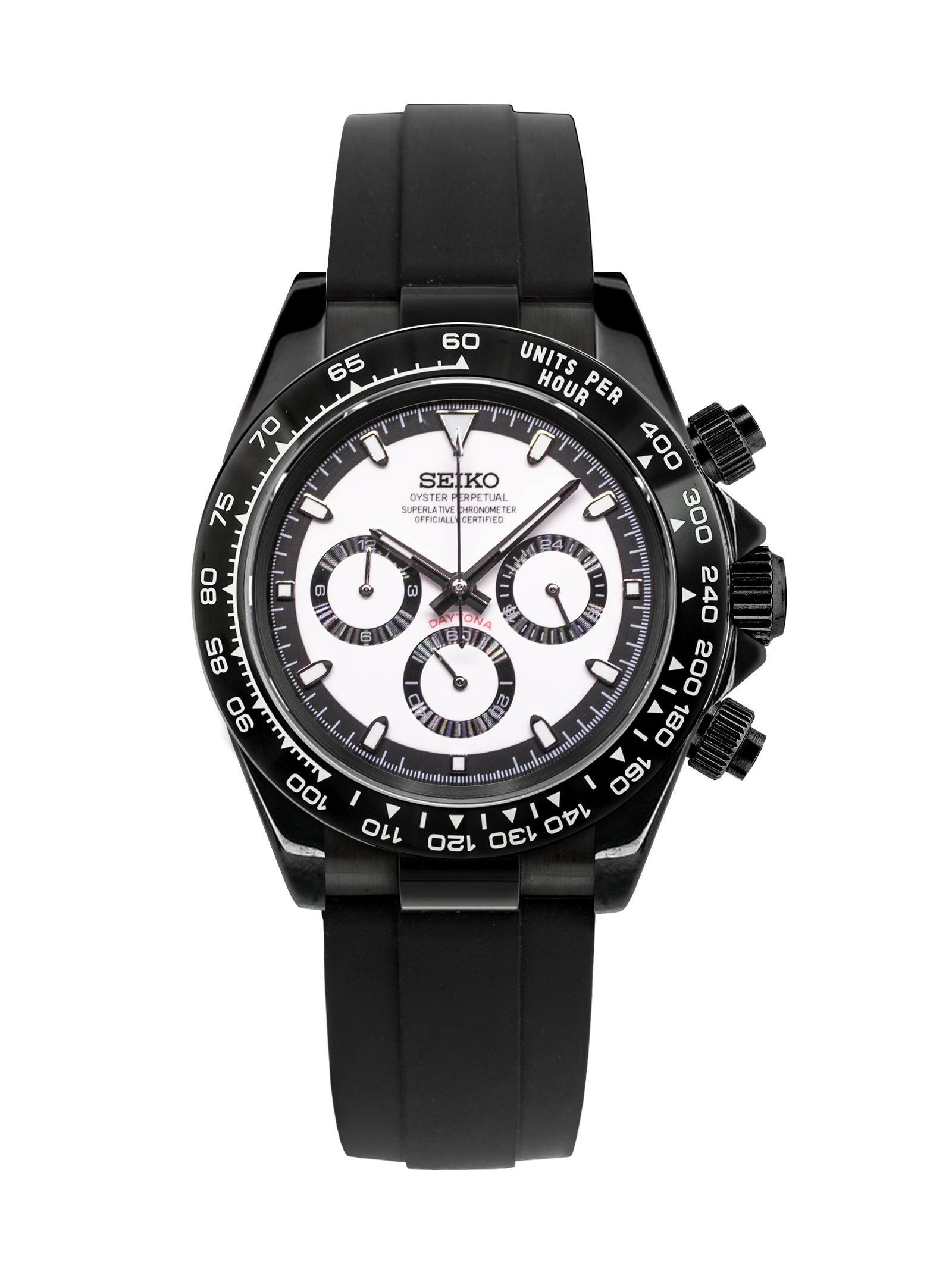 Seiko Daytona Mod Black, White Dial - Dagaz Watch : Seiko Mods & Watch ...